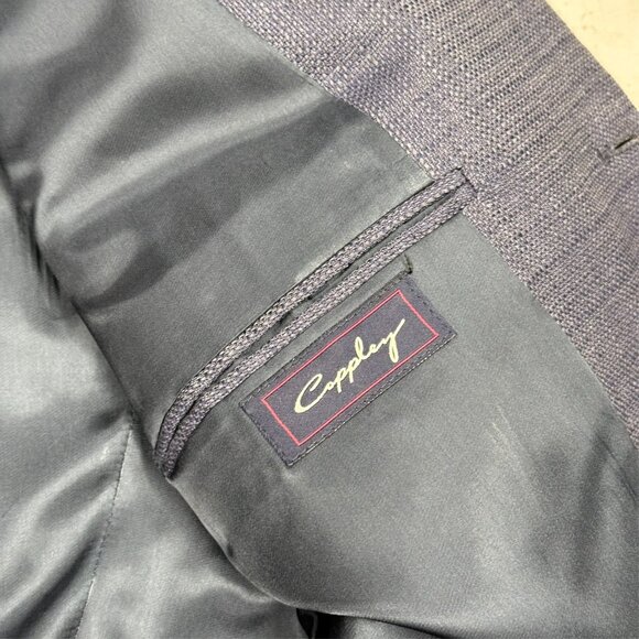 Coppley Wool Linen Silk Blazer Hopsack Sport Jacket Blue 46 L - Picture 7 of 9